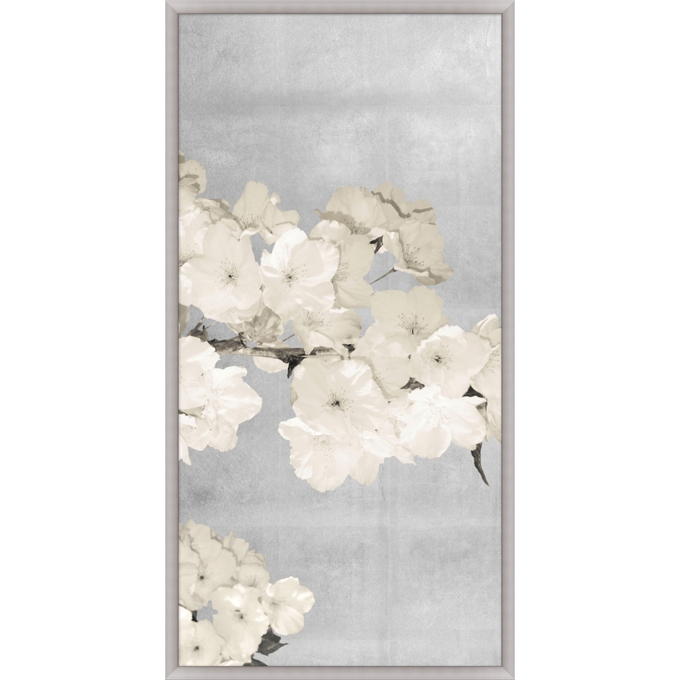 cherry blossom white gray wall art   