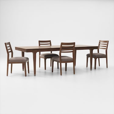 Chicago Extendable Dining Table and 4 Side Chairs