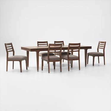 Chicago Extendable Dining Table and 6 Side Chairs