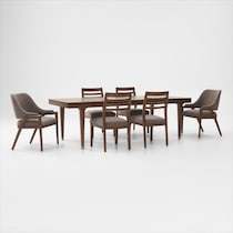 chicago dining dark brown  pc dining room   