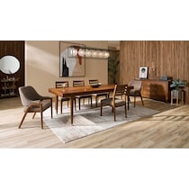 chicago dining dark brown  pc dining room   