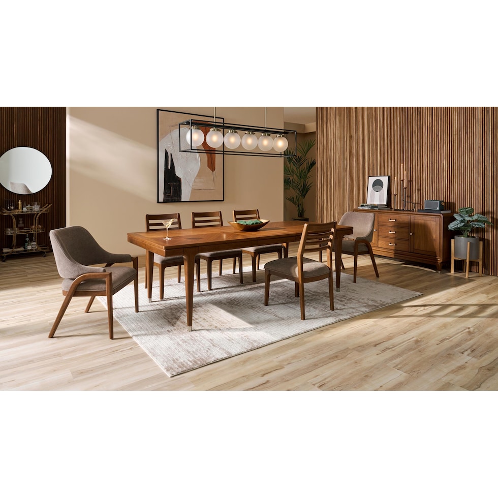 chicago dining dark brown  pc dining room   