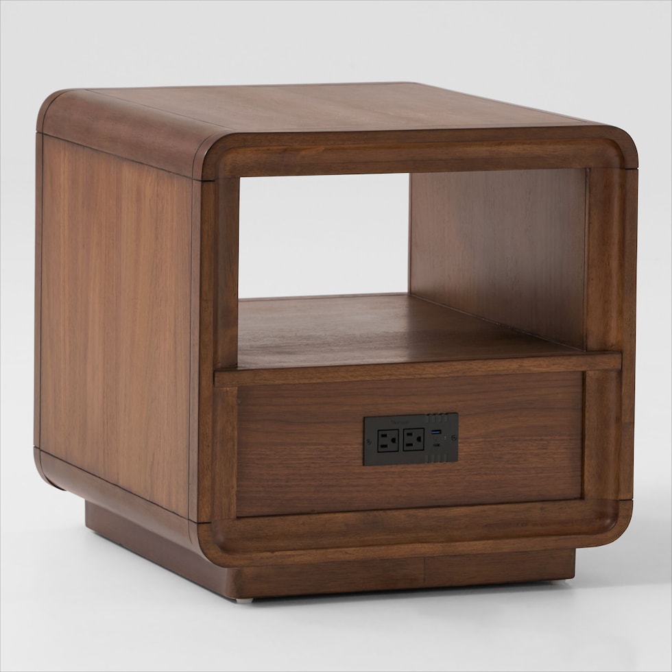 chicago tables dark brown end table   