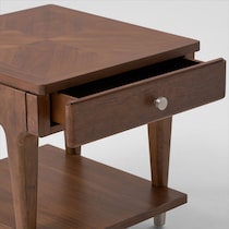 chicago tables dark brown end table   