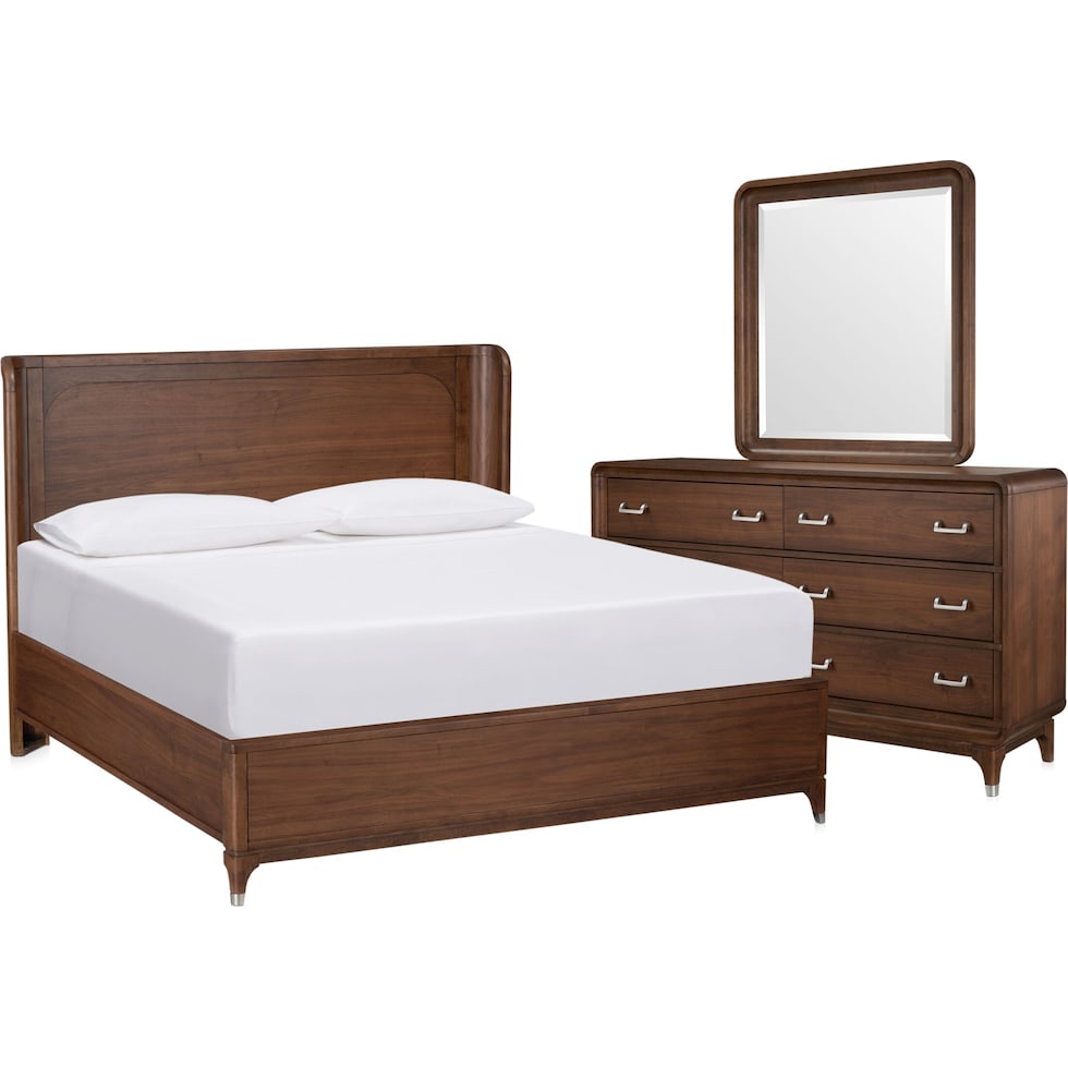 chicago dark brown  pc queen bedroom   