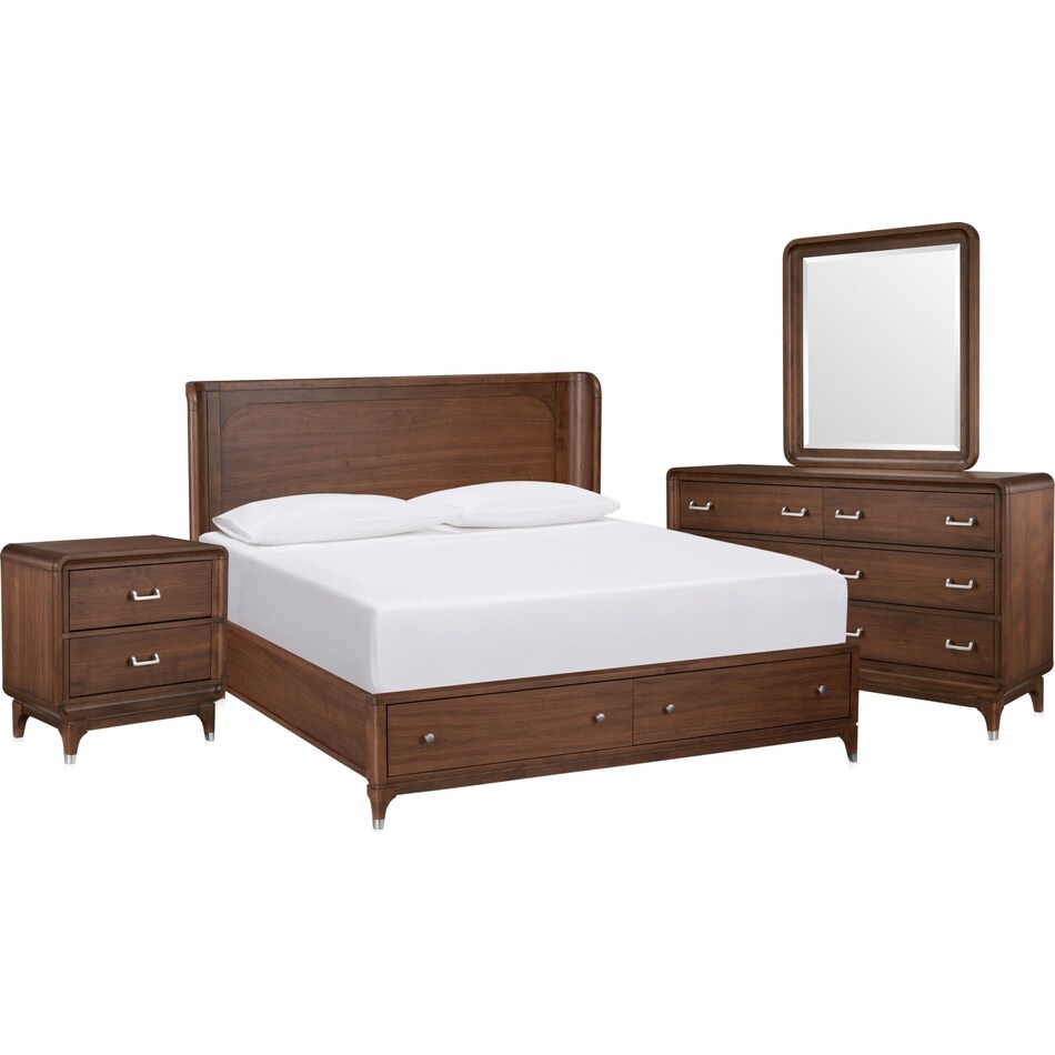 chicago dark brown  pc queen bedroom   