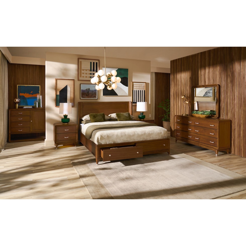 chicago dark brown  pc queen bedroom   