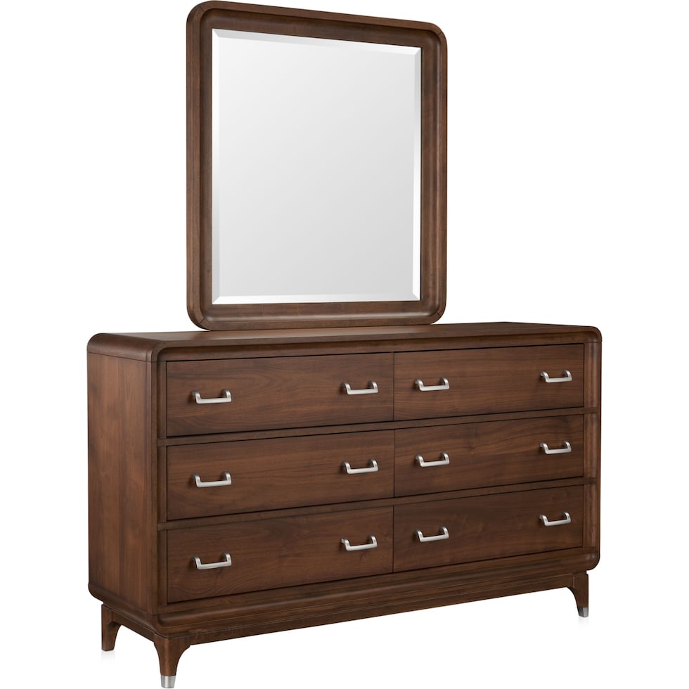 chicago dark brown dresser and mirror   