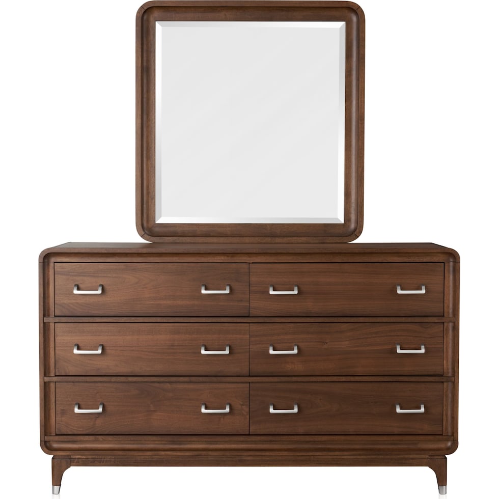 chicago dark brown dresser and mirror   