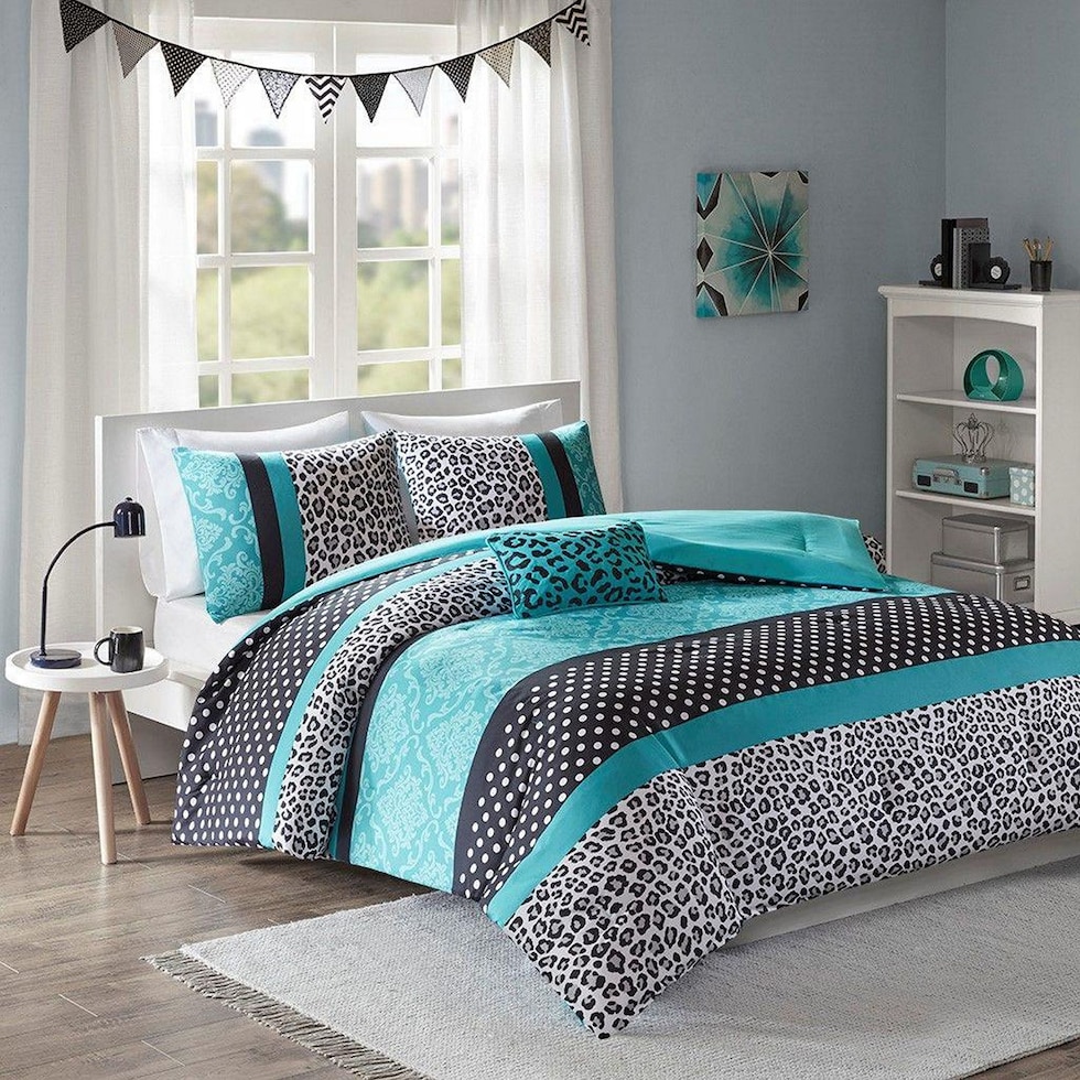 chloe bedding teal twin bedding set   