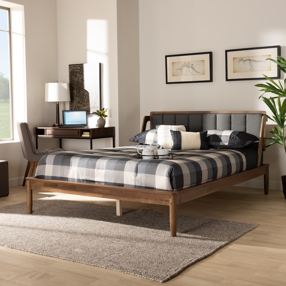 christabel gray queen bed   