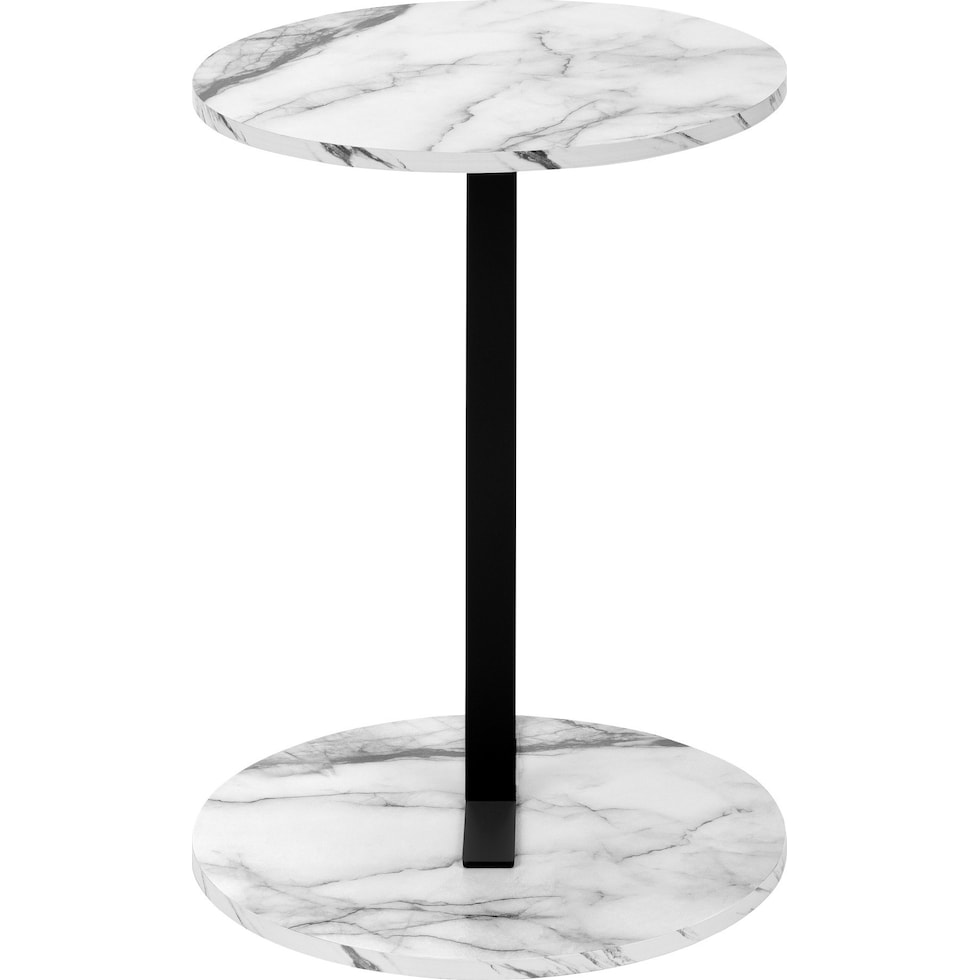 christine white black accent table   