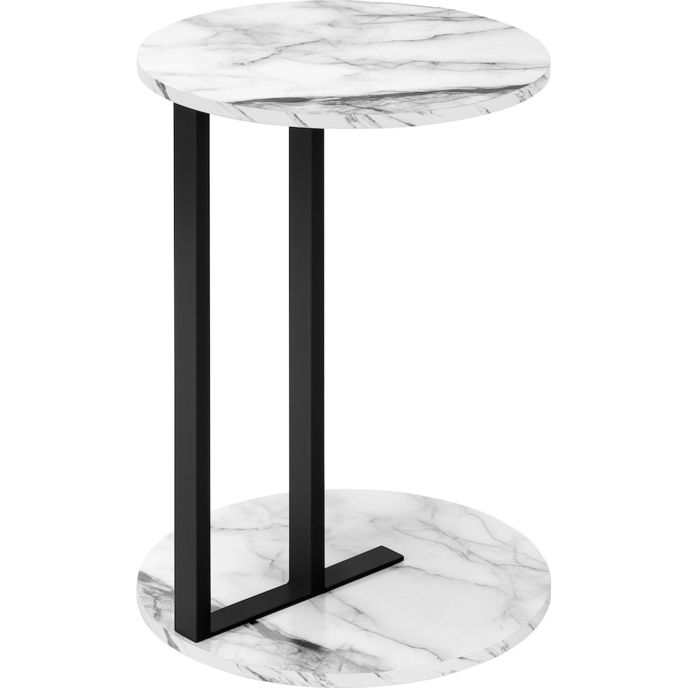 christine white black accent table   