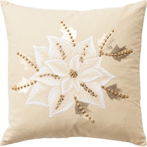 christmas flower gold accent pillow   