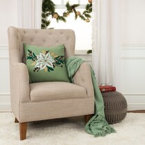 christmas star green accent pillow   