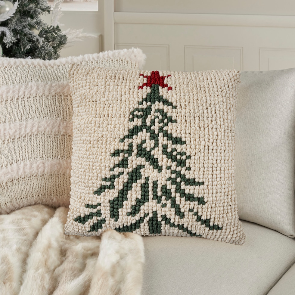 christmas tree green accent pillow   