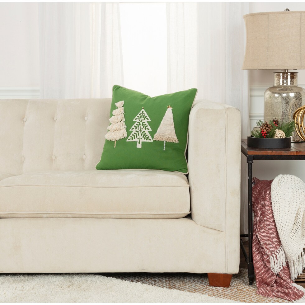 christmas trees green pillow   