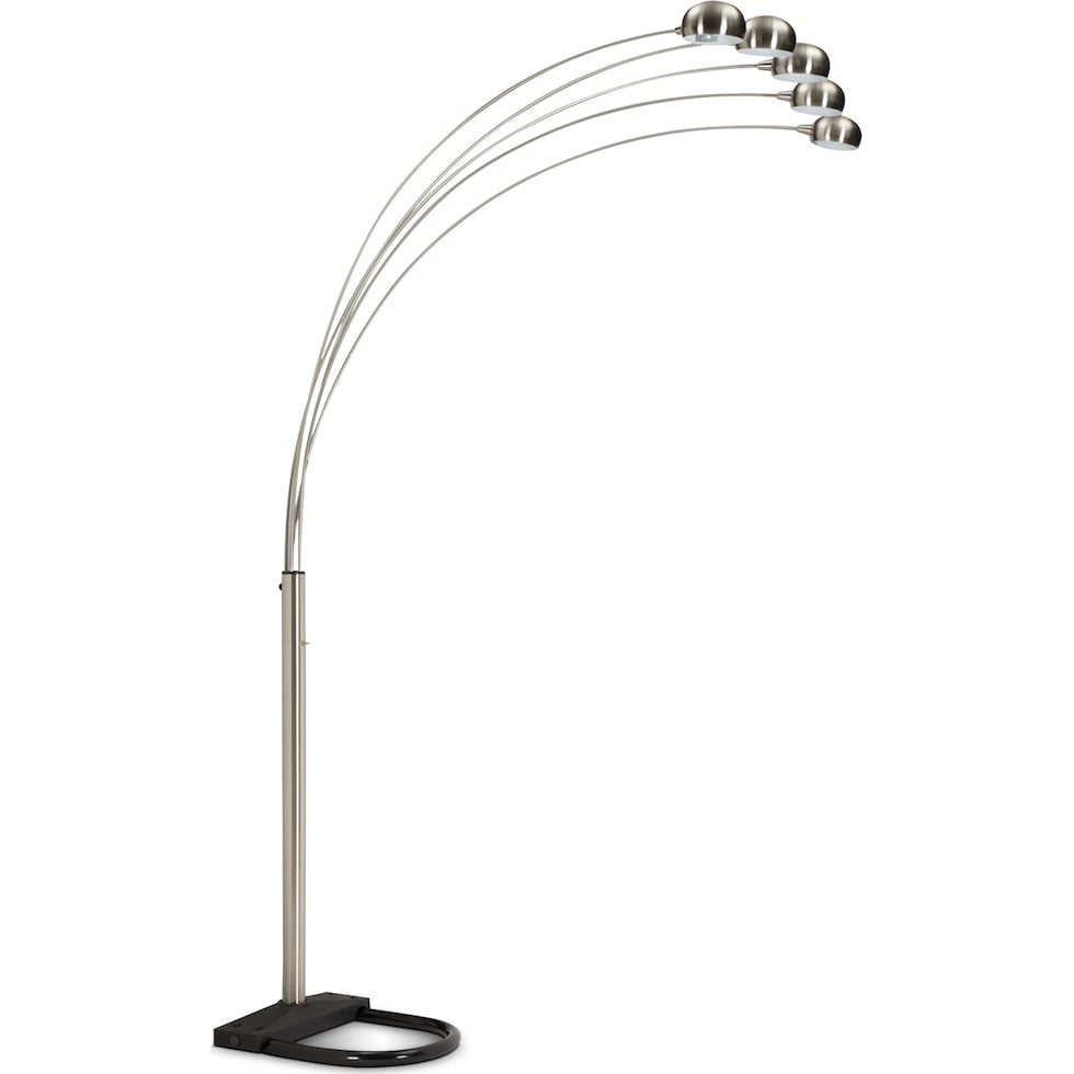 chrome arc silver floor lamp   