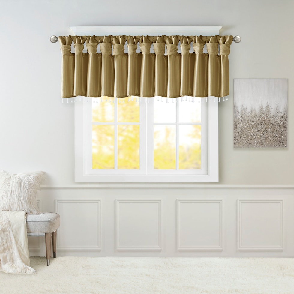 chrysa light brown window valence   