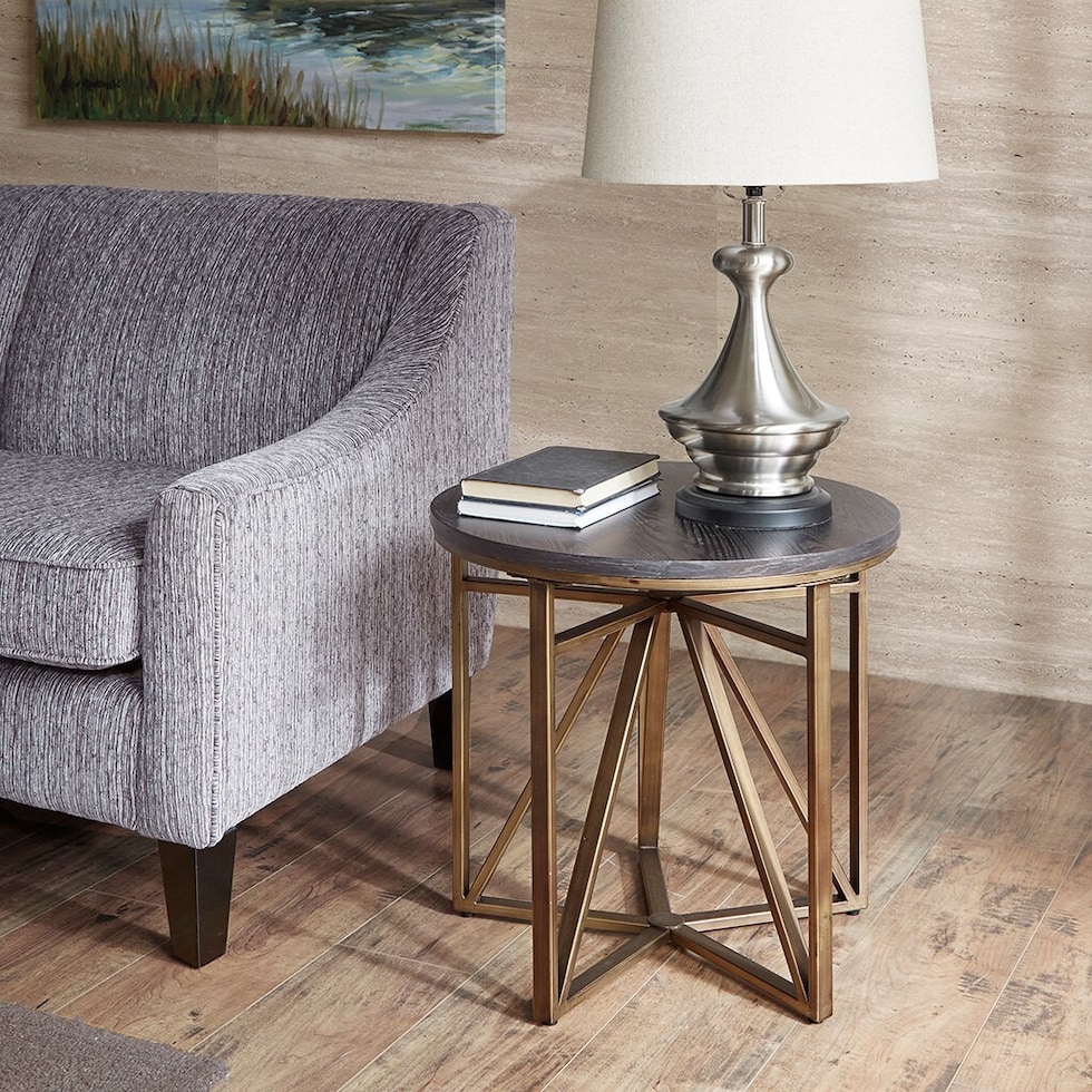 cindy black end table   