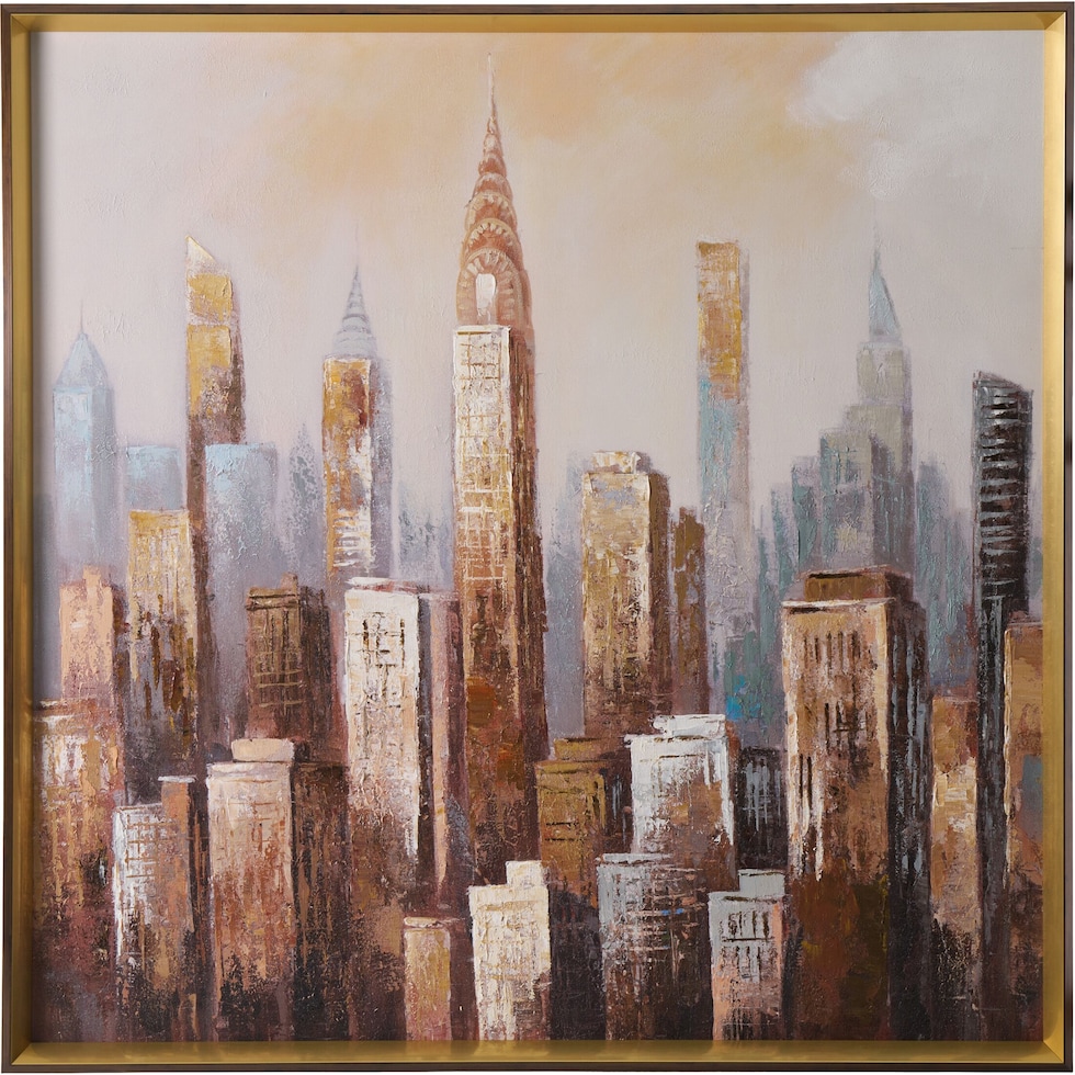 city view multicolor wall art   