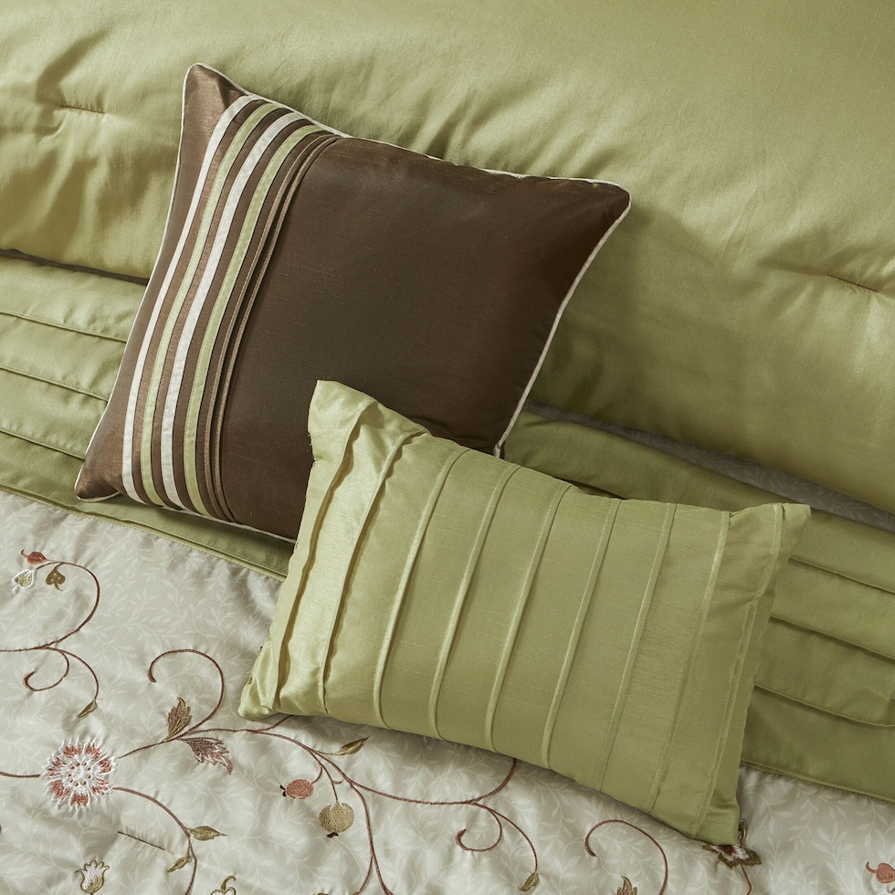 clara green queen bedding set   