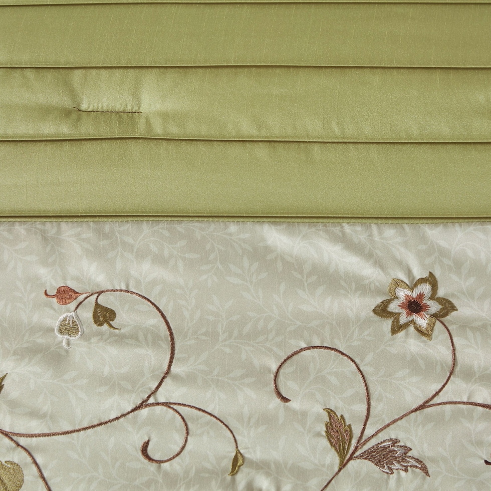 clara green queen bedding set   