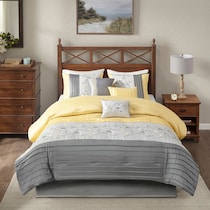 clara yellow queen bedding set   