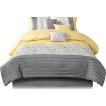 clara yellow queen bedding set   