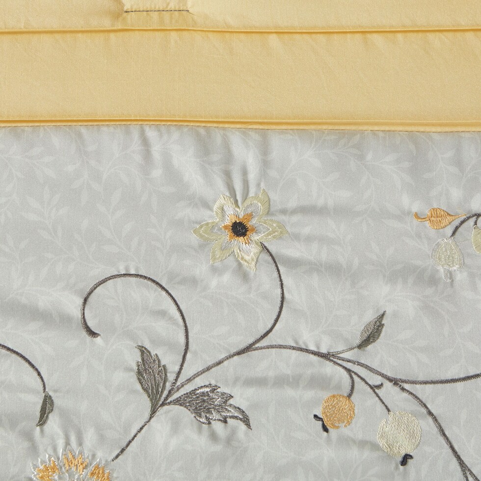 clara yellow queen bedding set   