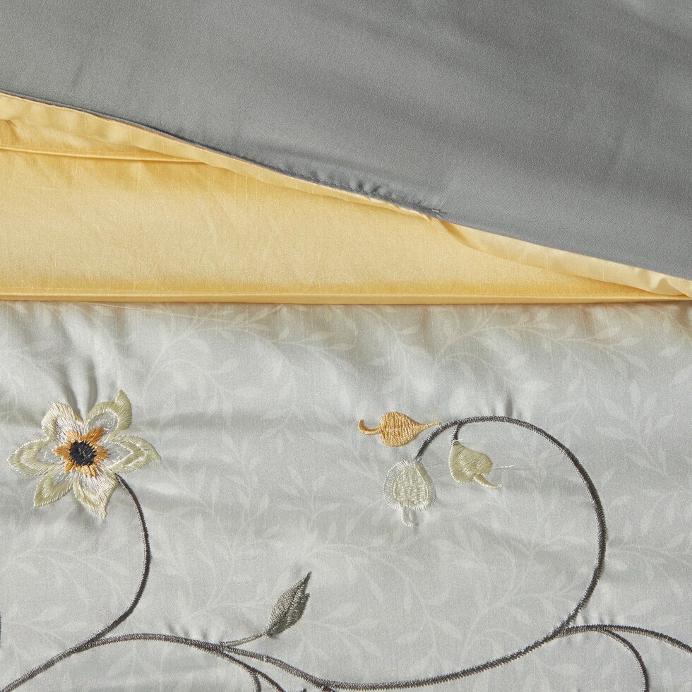 clara yellow queen bedding set   