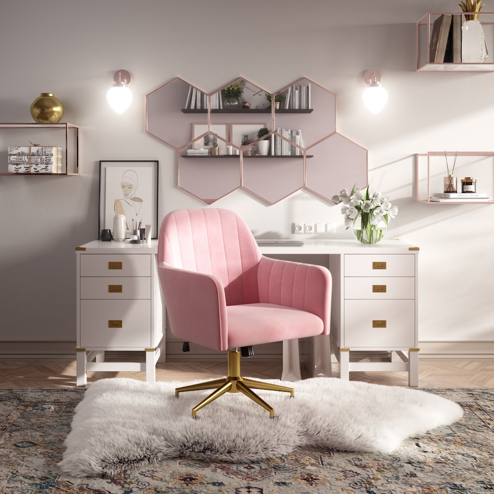 claren pink desk chair   