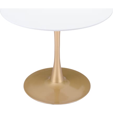 Clarice Round Dining Table - White/Gold