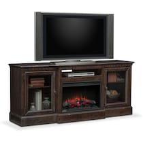 claridge tobacco dark brown fireplace tv stand   