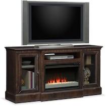 claridge tobacco dark brown fireplace tv stand   