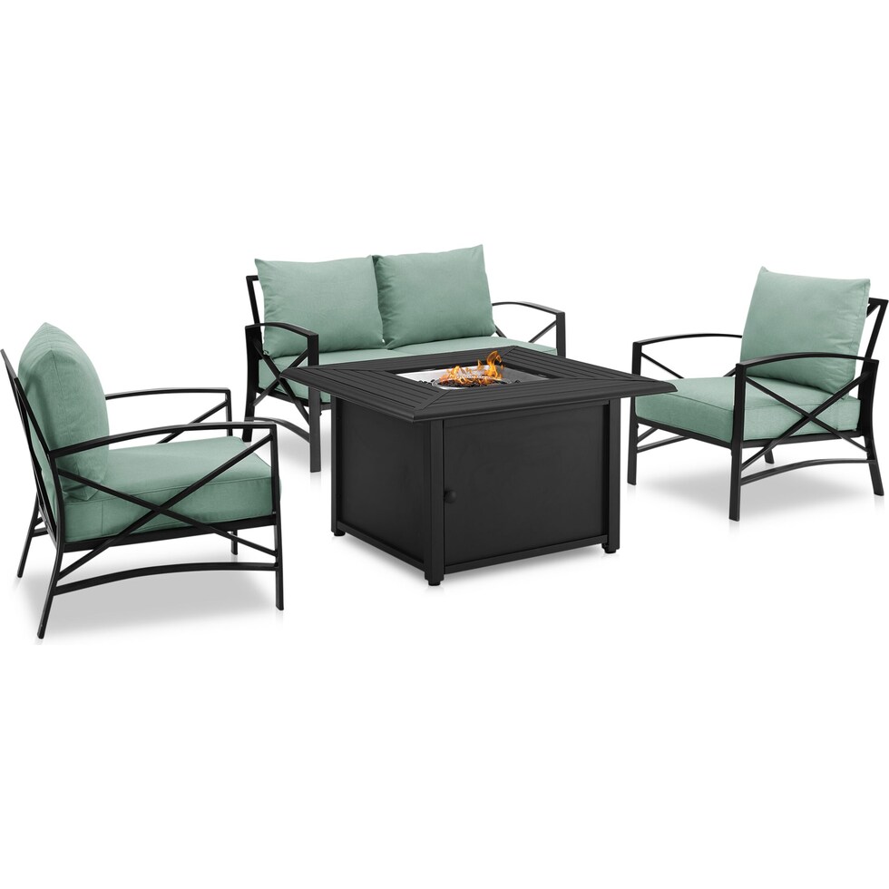 clarion outdoor living blue outdoor loveseat set   