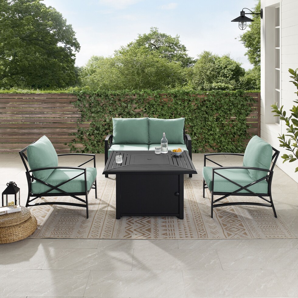 clarion outdoor living blue outdoor loveseat set   