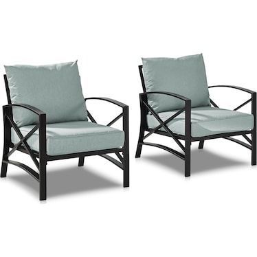 Clarion Set of 2 Outdoor Chairs - Mist/Bronze