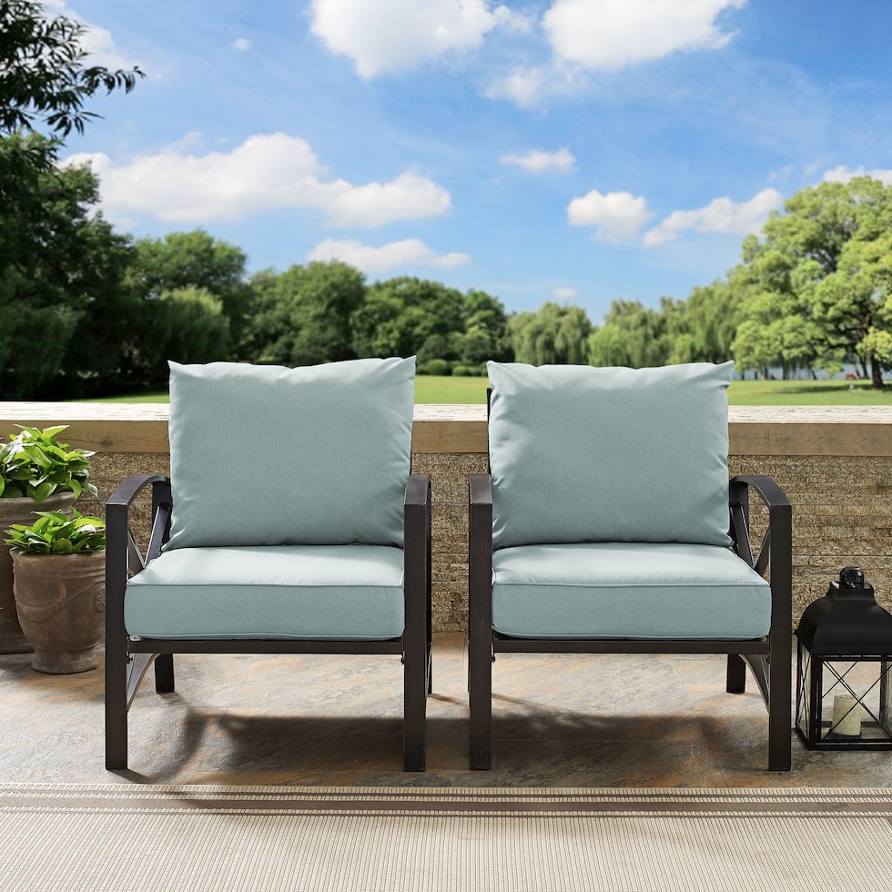 clarion blue outdoor chair set   