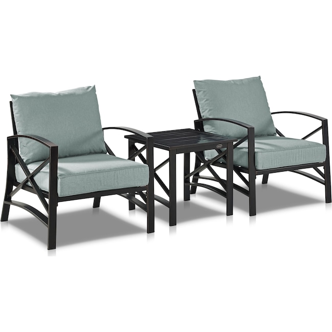 Outdoor Furniture - Clarion Set of 2 Outdoor Chairs and End Table