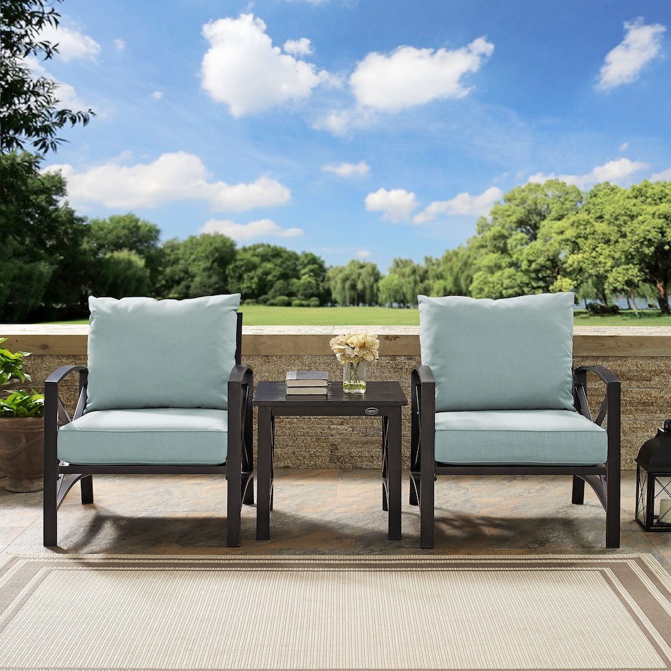 clarion blue outdoor chair set   