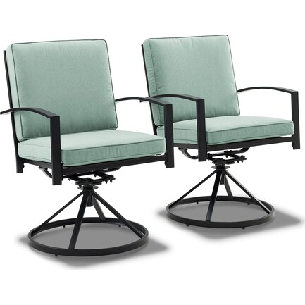 Clarion Set of 2 Outdoor Swivel Chairs - Mist