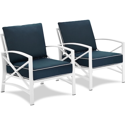 Clarion Set of 2 Outdoor Chairs - Navy