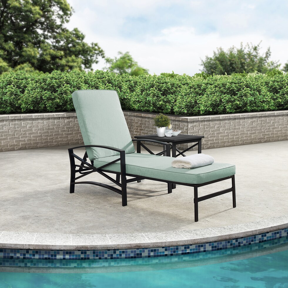 clarion blue outdoor chaise   