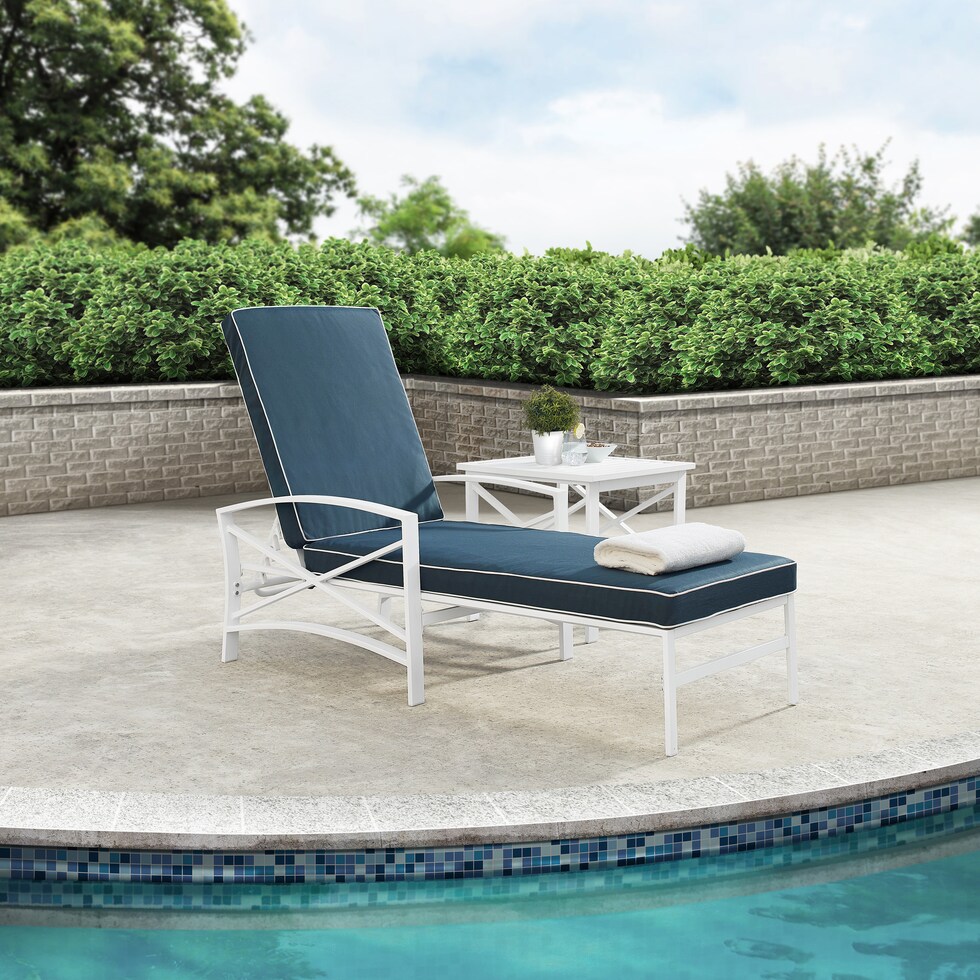 clarion blue outdoor chaise   