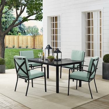Clarion Outdoor Dining Table and 4 Dining Chairs