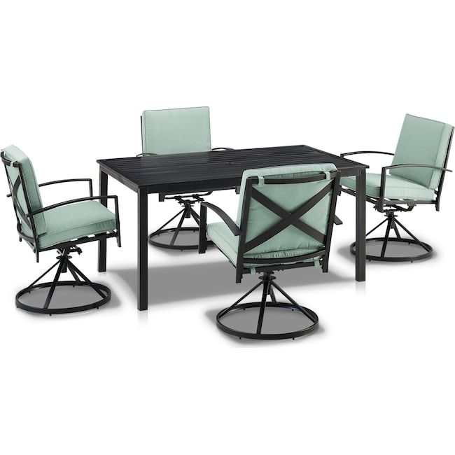 Outdoor Furniture - Clarion Outdoor Dining Table and 4 Swivel Chairs