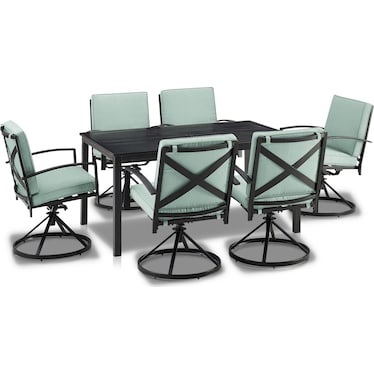 Clarion Outdoor Dining Table and 6 Swivel Chairs