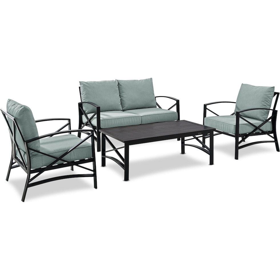 clarion blue outdoor loveseat set   