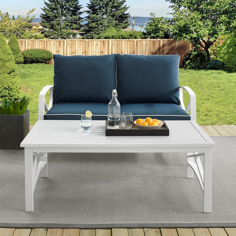 clarion blue outdoor loveseat set   